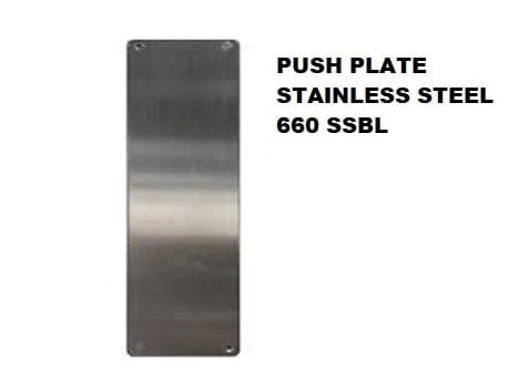 R SS Push Plate - Designed for use on any swinging door to help prevent scuff marks or other damage - 660 SSBL R SS Push Plate - Designed for use on any swinging door to help prevent scuff marks or other damage - 660 SSBL